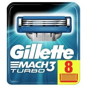 Gillette MACH3 Turbo Mens Razor Blades 8 Refills