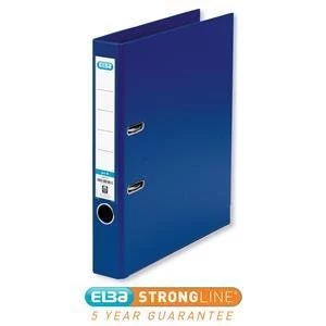 Elba A4 Mini Lever Arch File PVC 50mm Spine Blue Pack of 10