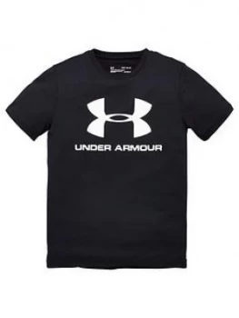 Urban Armor Gear Boys Sportstyle Logo T-Shirt - Black/White, Size 13 Years
