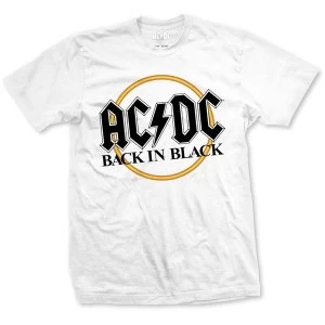 AC/DC - Back in Black Unisex Medium T-Shirt - White