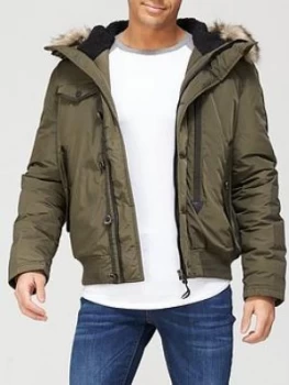 Superdry Chinook Rescue Bomber Jacket - Olive Size L, Men