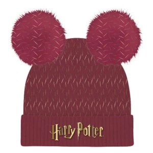 Harry Potter - Logo Pom Pom Beanie Unisex (Red)