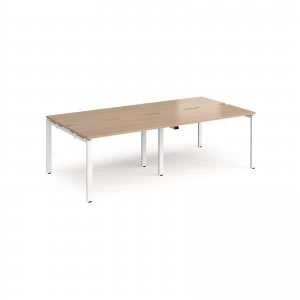 Adapt II Double Back to Back Desk s 2400mm x 1200mm - White Frame beec