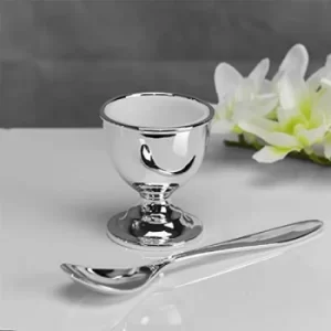 Bambino Baby Silver Plated Egg Cup and Spoon Set