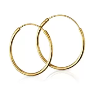 Candy Cane Gold Plated Silver Skinny Hoop Earrings