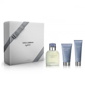 Dolce & Gabbana Light Blue Pour Homme Gift Set 125ml Eau de Toilette + 75ml Aftershave Balm + 50ml Shower Gel