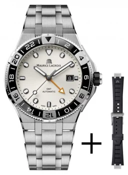 Maurice Lacroix Aikon Venturer GMT 43mm White Dial Strap Watch