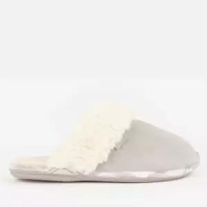 Barbour Lydia Suede and Faux Fur-Blend Mule Slippers - UK 5