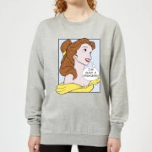 Disney Beauty And The Beast Princess Pop Art Belle Womens Sweatshirt - Grey - L
