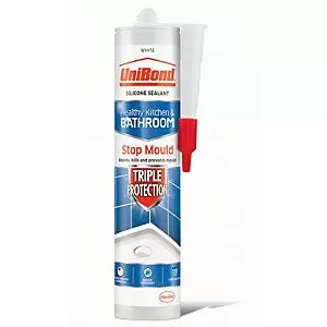 Unibond Shower Bathroom and Kitchen Triple Protect ion White Anti-Mould Sealant 300ml