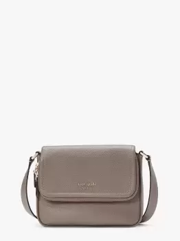 Kate Spade Run Around Pebbled Leather Large Flap Crossbody, Mineral Grey, One Size