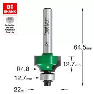 Trend CRAFTPRO Round Over and Ovolo Router Cutter 22mm 12.7mm 8mm
