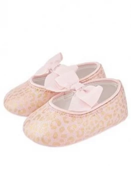 Monsoon Baby Girls Leonie Leopard Bootie - Pale Pink, Size 6-12 Months