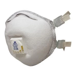 3M 9925 Cool Flow Welding Fume Valved Respirators FFP2 Classification White Pack of 10