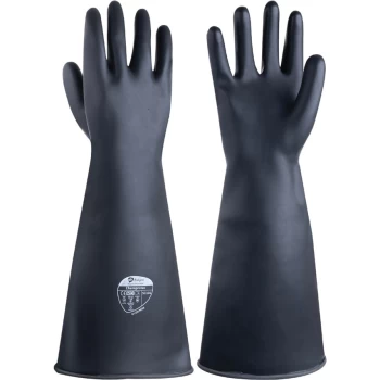 Chemprotec SC104/10 Black Rubber Gloves - 44CM Size 10
