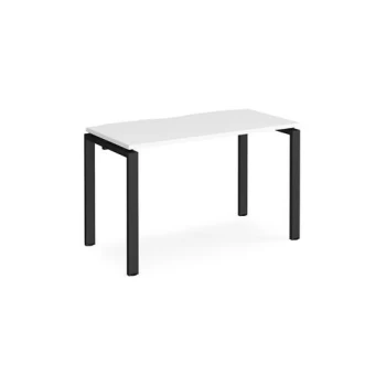 Bench Desk Single Person Rectangular Desk 1200mm White Tops With Black Frames 600mm Depth Adapt