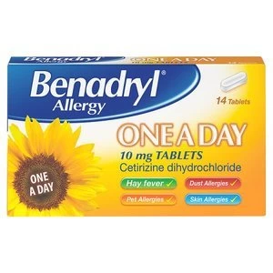 Benadryl Allergy and Hayfever One a Day Cetirizine Tablets 14s