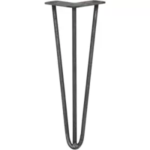 4 x Hairpin Leg - 14 - Unfinished - 3 Prong - 10m - Metallic