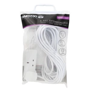 Daewoo 2-Way 8m Extension Lead - White