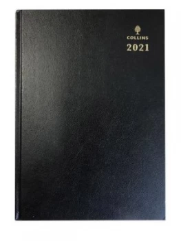 Collins 47 A4 2 Pages per Day 2021 Diary Black