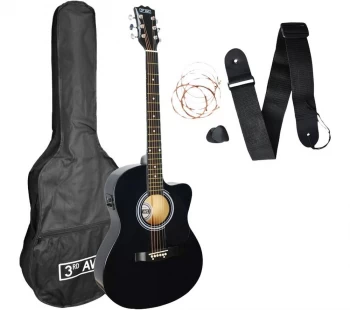 3RD AVENUE Cutaway Electro-Acoustic Guitar Bundle - Black