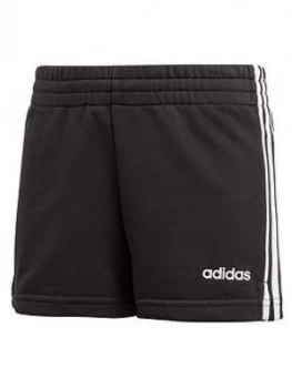 adidas Girls 3-Stripes Shorts - Black, Size 14-15 Years, Women