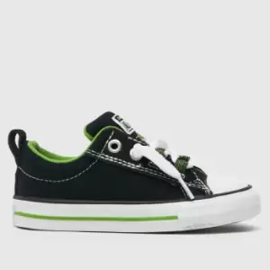 Converse Black & Green Street Lace Loop Boys Toddler Trainers