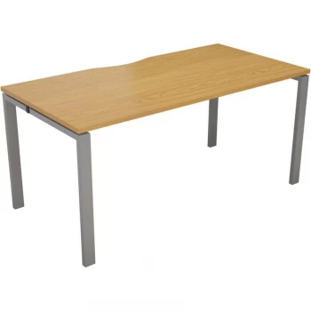 1 Person Bench Desk 1600X800MM Each - Silver/Oak