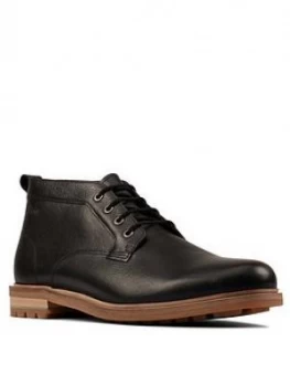 Clarks Foxwell Mid Leather Boots - Black