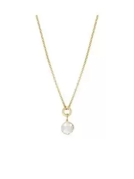 Mood Gold Crystal Round Short Pendant Necklace, One Colour, Women