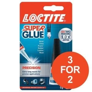 Loctite Precision Bottle Super Glue with Extra long Nozzle 5g 3 for 2