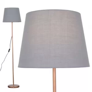 Charlie Copper Floor Lamp with Grey Aspen Shade