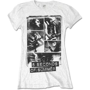 5 Seconds of Summer - Photo Blocks Womens Medium T-Shirt - White