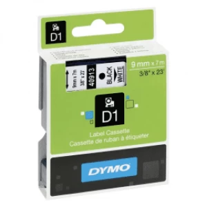 Dymo 40913 Black on White Label Tape 9mm x 7m