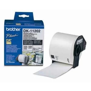 Brother DK-11202 Label Tape 62mm x 100mm Black on White x 300