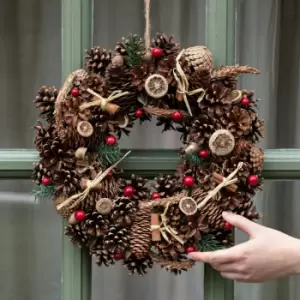 Smart Garden - 36cm Outdoor Winter Spice Christmas Wreath Decoration - Brown