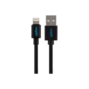 Maplin Premium Lightning Connector to USB A Male Cable 0.25m Black