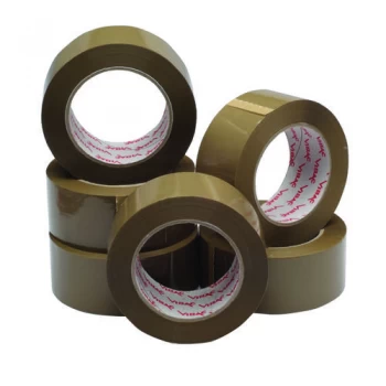 Ambassador Polypropylene Packaging Tape 50mmx132m Brown Pack of 6 HP PB-480132-