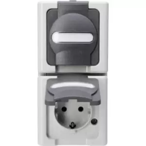 Kopp 131456008 1 Piece Wet room switch product range Complete PG socket (+ lid) BlueElectric Grey