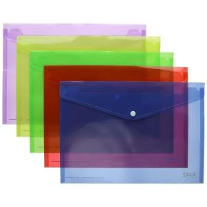 SECO 100 Oxo Biod Translucent Popper Wallet ASSTD Pack 5 50814SS