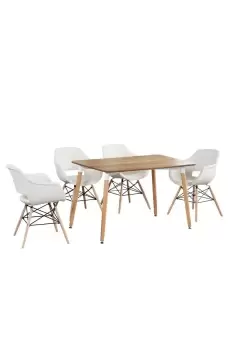 'Olivia' Halo Dining Set - a Dining Table & Set of 4 Fabric Chairs