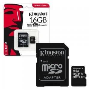 Kingston Canvas Select 16GB Micro SDHC Memory Card