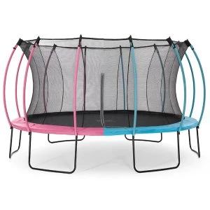 Plum 14ft Colours Springsafe Trampoline and Enclosure - Flamingo Pink or Tropic Turquoise
