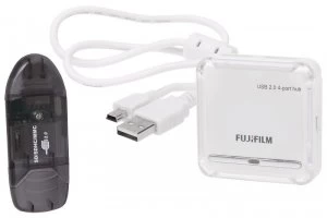 Nedis USB 2.0 SD Card Reader + 4 Port USB Hub Kit inc Mini USB to Std