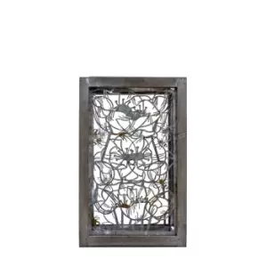 Crossland Grove Floral Lantern Natural/Grey 210x210x335Mm