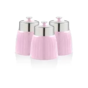 Swan Set of 3 Canisters - Pink