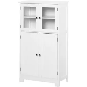 Kleankin - Bathroom Floor Storage Cabinet Standing Unit Kitchen Cupboard W/ Doors
