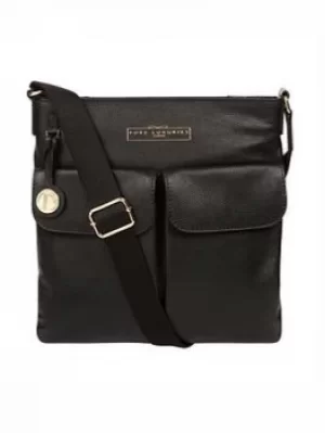 Pure Luxuries London Black 'Soames' Leather Cross Body Bag