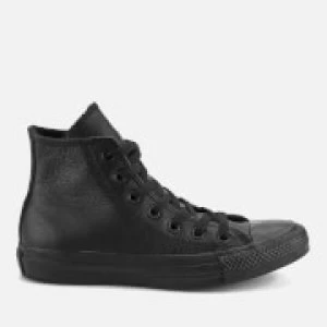 Converse Chuck Taylor All Star Leather Hi-Top Trainers - Black Mono - UK 9