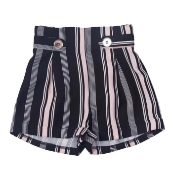 Firetrap Crepe Shorts Junior Girls - Black Stripe